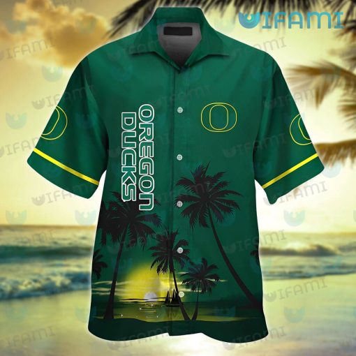 Oregon Ducks Hawaiian Shirt Sunset Beach Oregon Ducks Gift