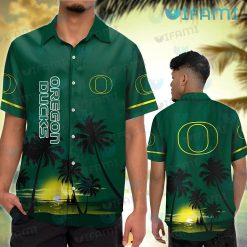 Oregon Ducks Hawaiian Shirt Sunset Beach Oregon Ducks Gift