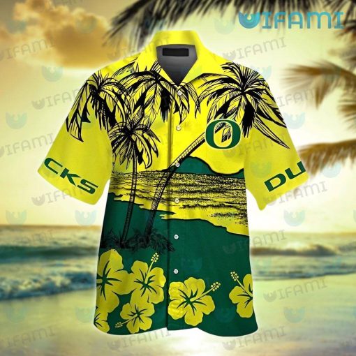 Oregon Ducks Hawaiian Shirt Tropical Beach Oregon Ducks Gift