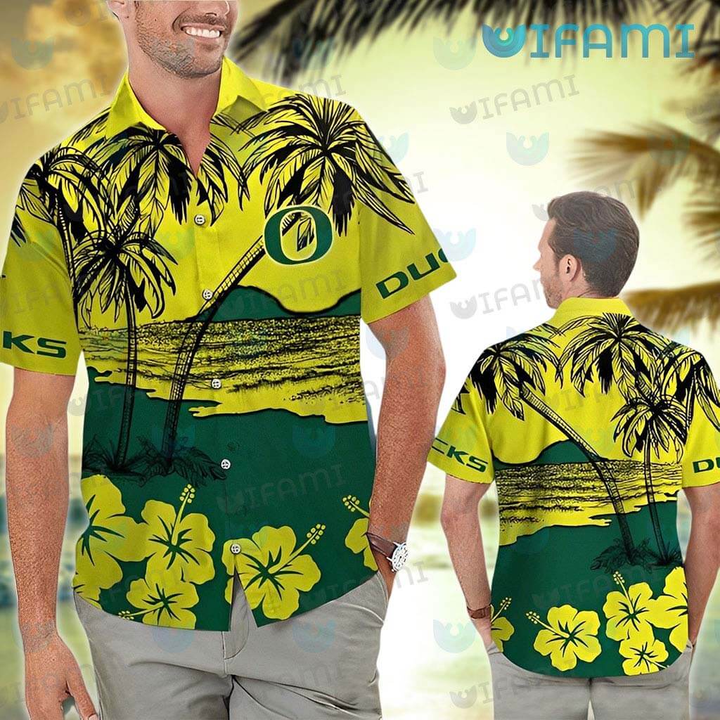 NCAA Oregon Ducks Flower Hawaiian Shirt 3D Shirt, Oregon Ducks