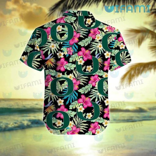 Oregon Ducks Hawaiian Shirt Tropical Flower Oregon Ducks Gift