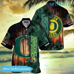 Oregon Ducks Hawaiian Shirt Tropical Tree Custom Oregon Ducks Gift