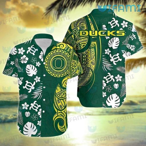 Oregon Ducks Hawaiian Shirt Turtle Polynesian Oregon Ducks Gift