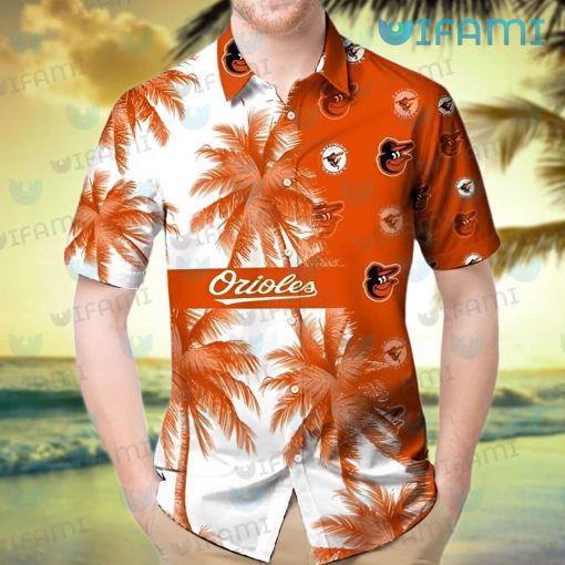 Orioles Hawaiian Shirt Coconut Tree Logo Baltimore Orioles Gift