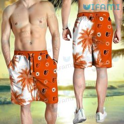 Orioles Hawaiian Shirt Coconut Tree Logo Baltimore Orioles Short Beach