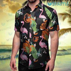 Orioles Hawaiian Shirt Flamingo Tropical Leaves Baltimore Orioles Gift