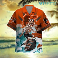 Orioles Hawaiian Shirt Grateful Dead Skeleton Surfing Baltimore Orioles Present