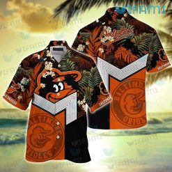Orioles Hawaiian Shirt Plumeria Tropical Leaves Baltimore Orioles Gift