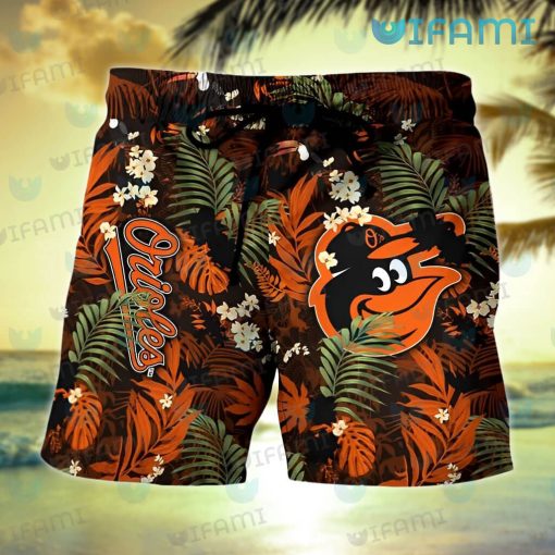 Orioles Hawaiian Shirt Plumeria Tropical Leaves Baltimore Orioles Gift