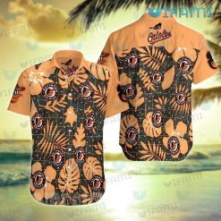 Orioles Hawaiian Shirt Tropical Leaves Logo Baltimore Orioles Gift