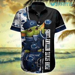 Penn State Hawaiian Shirt Baby Yoda Tropical Flower Penn State Present