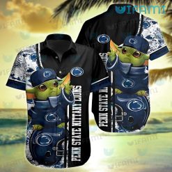 Penn State Hawaiian Shirt Baby Yoda Tropical Flower Penn State Present For Fans