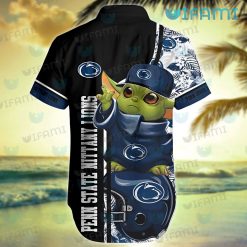 Penn State Hawaiian Shirt Baby Yoda Tropical Flower Penn State Present Front