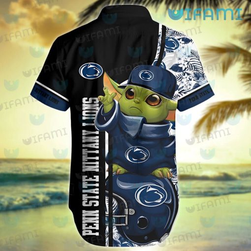 Penn State Hawaiian Shirt Baby Yoda Tropical Flower Penn State Gift