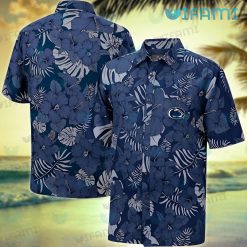Penn State Hawaiian Shirt Blue Hibiscus Pattern Penn State Gift