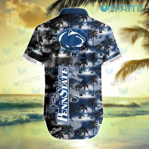 Penn State Hawaiian Shirt Sunset Dark Coconut Tree Penn State Gift