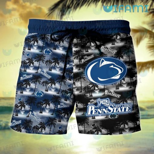 Penn State Hawaiian Shirt Sunset Dark Coconut Tree Penn State Gift