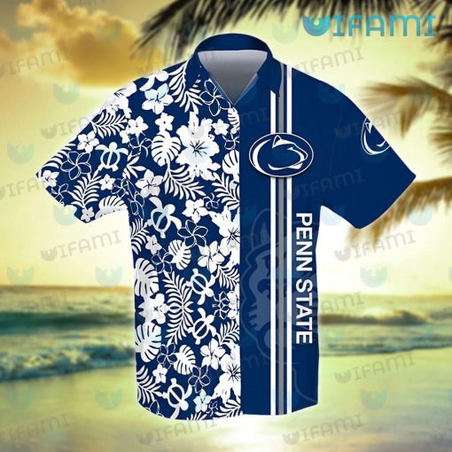 Penn State Hawaiian Shirt Turtle Flower Pattern Penn State Gift