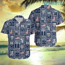 Penn State Hawaiian Shirt USA Flag Tapa Design Penn State Gift