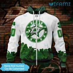 Personalized Dallas Stars Hoodie 3D Shamrock StPatricks Day Dallas Stars Zipper