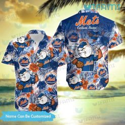 Personalized Mets Hawaiian Shirt Mascot Palm Leaves New York Mets Gift