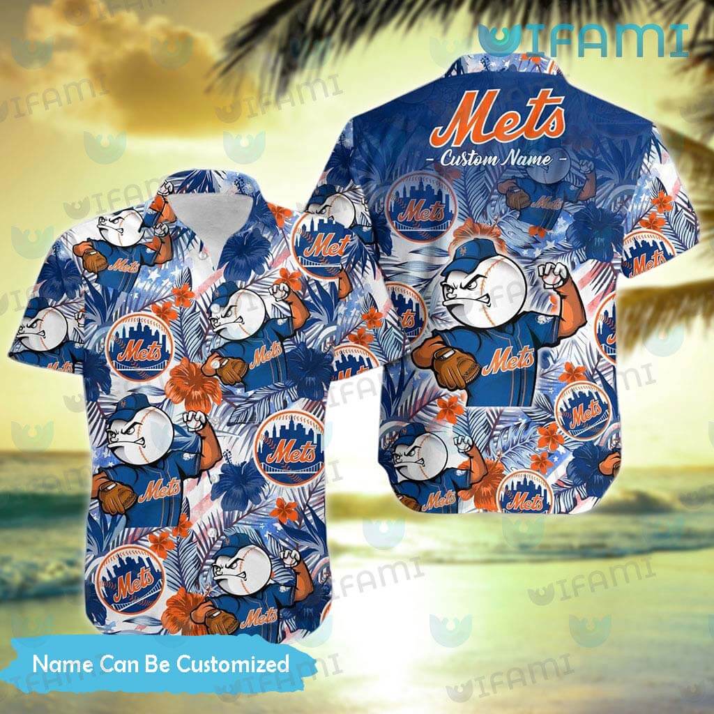 Personalized Mets Hawaiian Shirt Mascot Palm Leaves New York Mets Gift -  Personalized Gifts: Family, Sports, Occasions, Trending