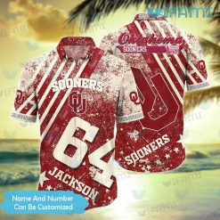 Personalized OU Hawaiian Shirt Grunge Pattern Oklahoma Sooners Gift