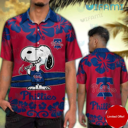 Philadelphia Phillies Hawaiian Shirt Snoopy Smile Surfboard Phillies Gift