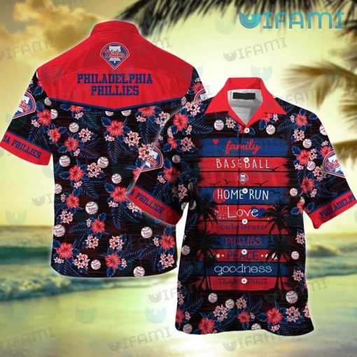 Phillies Hawaiian Shirt Baseball Love Peace Philadelphia Phillies Gift