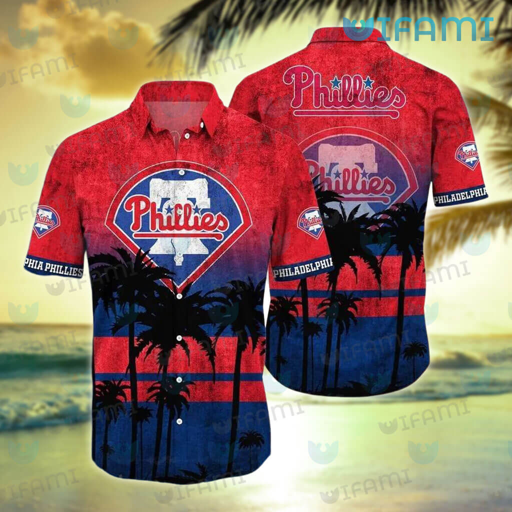 Phillies Hawaiian Shirt Sunset Dark Coconut Tree Philadelphia Phillies Gift  in 2023