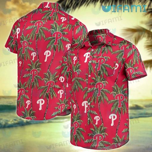 Phillies Hawaiian Shirt Coconut Tree Pattern Philadelphia Phillies Gift