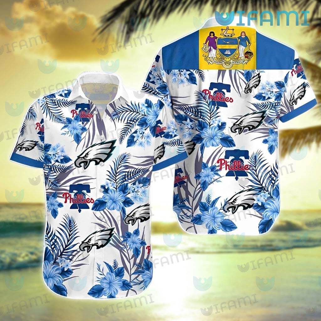 Light Blue Philadelphia Phillies Hawaiian Shirt