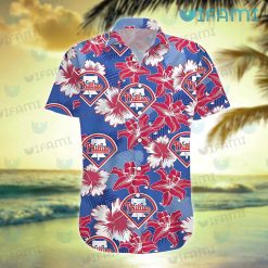 Phillies Hawaiian Shirt Lily Hibiscus Palm Leaves Philadelphia Phillies Present