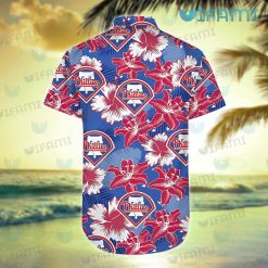 Phillies Hawaiian Shirt Lily Hibiscus Palm Leaves Philadelphia Phillies Gift