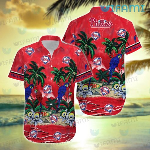 Phillies Hawaiian Shirt Parrot Summer Beach Philadelphia Phillies Gift