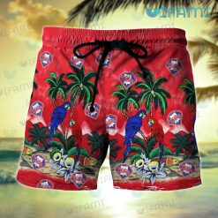 Phillies Hawaiian Shirt Parrot Summer Beach Philadelphia Phillies Short