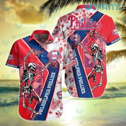 Phillies Hawaiian Shirt Skeleton Dancing Philadelphia Phillies Gift