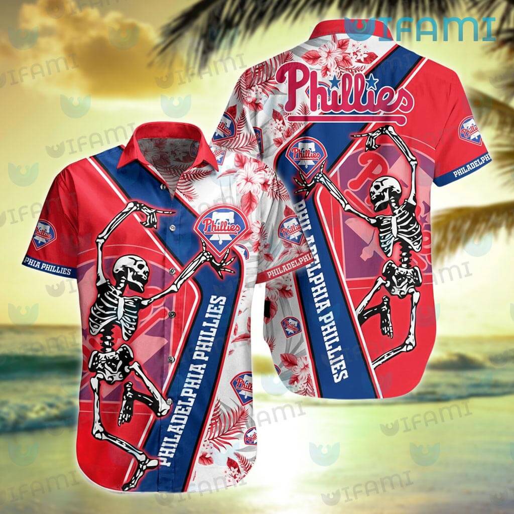 Phillies Hawaiian Shirt Skeleton Dancing Philadelphia Phillies Gift -  Personalized Gifts: Family, Sports, Occasions, Trending