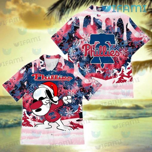 Phillies Hawaiian Shirt Snoopy Dabbing Snowflake Philadelphia Phillies Gift