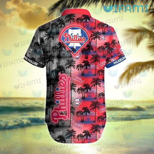 Phillies Hawaiian Shirt Sunset Dark Coconut Tree Philadelphia Phillies Gift