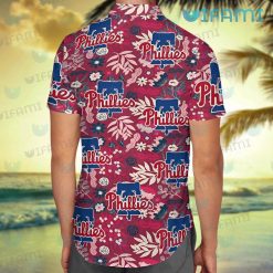 Phillies Hawaiian Shirt Tropical Flower Philadelphia Phillies Present Back