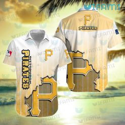 Pirates Hawaiian Shirt Paisley Pattern Broken Logo Pittsburgh Pirates Gift