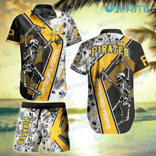 Pirates Hawaiian Shirt Skeleton Dancing Pittsburgh Pirates Gift