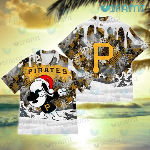 Pirates Hawaiian Shirt Snoopy Dabbing Snowflake Pittsburgh Pirates Gift