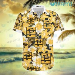 Pittsburgh Pirates Hawaiian Shirt Gold Hibiscus Palm Leaf Pirates Gift