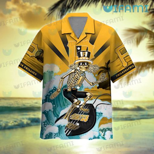 Pittsburgh Pirates Hawaiian Shirt Grateful Dead Skeleton Surfing Pirates Gift