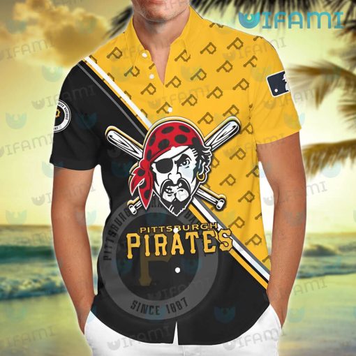 Pittsburgh Pirates Hawaiian Shirt Logo Pattern Pirates Gift