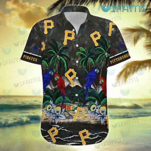 Pittsburgh Pirates Hawaiian Shirt Parrot Couple Tropical Sea Pirates Gift