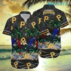 Pittsburgh Pirates Hawaiian Shirt Parrot Couple Tropical Sea Pirates Present For Fans