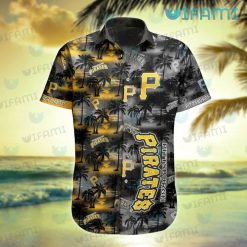 Pittsburgh Pirates Hawaiian Shirt Sunset Dark Coconut Tree Pirates Present